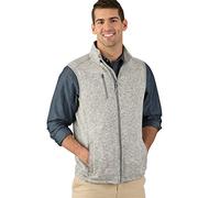 Charles River Apparel Men's Pacific Heathered Sweater Fleece Vest, Light Grey Heather, Large