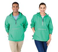 Charles River Apparel Unisex-adultPack-n-go Wind & Water-Resistant Pullover (Reg/Ext Sizes) Long Sleeve Rain Jacket - Green - Large