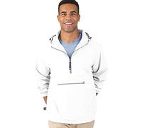 Charles River Apparel Unisex Pack-n-go Wind & Water-resistant Pullover (Reg/Ext Sizes) Rain Jacket, White, XS UK