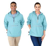 Charles River Apparel Unisex Water Resistant Pullover Reg/Ext Sizes Windbreaker Jacket, Aqua, 3XL UK