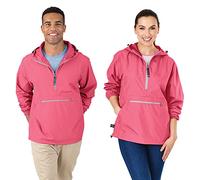 Charles River Apparel Unisex Water Resistant Pullover Reg/Ext Sizes Windbreaker Jacket, Coral, M UK