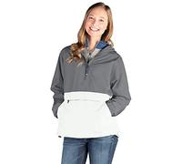 Charles River Apparel Unisex's Pack-N-Go Wind & Water-Resistant Pullover (Reg/Ext Sizes) Rain Jacket, Grey/White, XXX-L