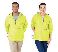 Charles River Apparel Unisex's Pack-n-go Wind & Water-Resistant Pullover (Reg/Ext Sizes) Windbreaker Jacket, Neon Yellow, XXL
