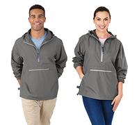 Charles River Apparel Unisex's Pack-N-Go Wind & Water-Resistant Pullover (Reg/Ext Sizes) Rain Jacket, Gray, XXXXXL