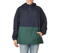 Charles River Apparel Unisex's Pack-n-go Windbreaker Pullover Hooded Jacket Rain, Navy/Forest, XS