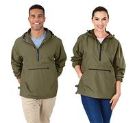 Charles River Apparel Unisex's Pack-n-go Windbreaker Pullover Jacket, Olive, Large