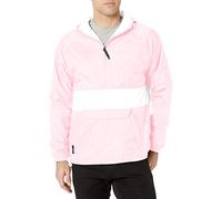 Charles River Apparel Unisex's Wind & Water-Resistant Pullover Rain Jacket (Reg/Ext Sizes) Windbreaker, Pink/White, XXL