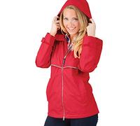 Charles River Apparel Women's New Englander Waterproof Rain Jacket, Red Reflective, X-Large