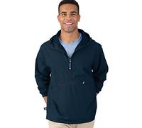 Charles River Apparel Women's Pack-n-go Wind & Water-Resistant Pullover (Reg/Ext Sizes) Windbreaker Jacket, Navy, XL
