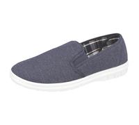 Charles Southwell Mens Extra Wide Fit Touch Close Canvas Shoes (Navy Slip On, UK Footwear Size System, Adult, Men, Numeric, XX-Wide, 13)