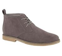 Charles Southwell Men's imitation suede lace up and Twin Gusset Desert Boots Sizes 7-12 (Grey, UK Footwear Size System, Adult, Men, Numeric, Medium, 8)