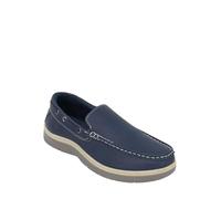 CHARLES SOUTHWELL Men's Wide Fit Faux Leather Touch & Close Slip On Or Lace Up Casual Lightweight Comfort Boat Deck Shoes (Navy Slip-On, UK Footwear Size System, Adult, Men, Numeric, Medium, 11)
