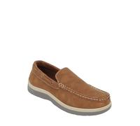 Charles Southwell Men's Wide Fit Faux Leather Touch & Close Slip On Or Lace Up Casual Lightweight Comfort Boat Deck Shoes (Tan Slip-On, UK Footwear Size System, Adult, Men, Numeric, Medium, 8)