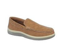 Charles Southwell Men's Wide Fit Faux Leather Touch & Close Slip On Or Lace Up Casual Lightweight Comfort Boat Deck Shoes (Tan Slip on, UK Footwear Size System, Adult, Men, Numeric, Medium, 7)