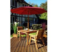 Charles Taylor 2 Seater Wooden Garden Bistro Dining Table & Chairs Red
