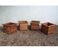 Charles Taylor 4 Piece Large Square Wooden Garden Planter L470xW470xH390mm