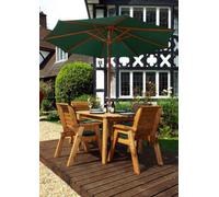 Charles Taylor 4 Seater Wooden Rectangular Dining Table Chairs Set Green Cushion