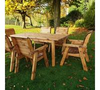Six Seater Rectangular Table Set (with chairs) Charles Taylor Trading Brown One Size