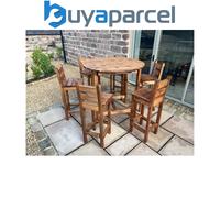 Charles Taylor 6 Seater Wooden Alfresco Bar Counter Table & Bar Stool Chair Set