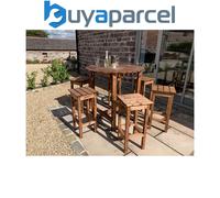 Charles Taylor 6 Seater Wooden Alfresco Bar Counter Table & Bar Stool Set Garden