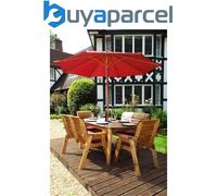 Charles Taylor Trading Charles Taylor 6 Seater Wooden Rectangular Dining Table 2X Chairs 2X Bench Red