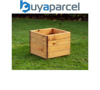 Charles Taylor Small Square Open Wooden Outdoor Planter, Flower Pot
