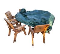 Charles Taylor Deluxe Fitted Six Seater Round Table Set Cover in Green Charles Taylor Green