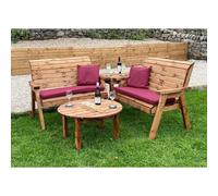 Charles Taylor Four Seater Balmoral Corner Set C/W Round Coffee - Fully Assembled in Light Brown Charles Taylor Light Brown