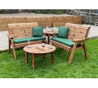 Charles Taylor Four Seater Balmoral Corner Set C/w Round Coffee - L190 X W178 X H98 Cm - Green