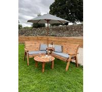 Charles Taylor Four Seater Balmoral Corner Set C/w Round Coffee - L190 X W178 X H98 Cm - Grey