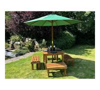Charles Taylor Knights Four Seater Garden Furniture Table Set - Fully Assembled in Light Brown Charles Taylor Light Brown
