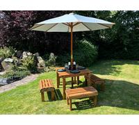 Charles Taylor Knights Four Seater Garden Furniture Table Set - L160 X W170 X H80 Cm - Grey