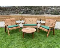 Charles Taylor Trading Large Four Seat Multi Set With Round Coffee Table in Brown Charles Taylor Trading Brown