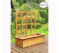 Charles Taylor Multi Pack of 2 - Extra Large Kensington Planter - Wood in Light Brown Charles Taylor Light Brown