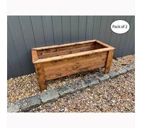 Charles Taylor Multi Pack of 2 - Prestbury Raised Rectangular Extra Large Trough in Light Brown Charles Taylor Light Brown
