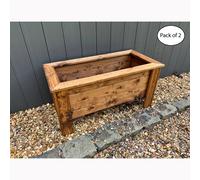 Charles Taylor Multi Pack of 2 - Prestbury Raised Rectangular Large Trough in Light Brown Charles Taylor Light Brown