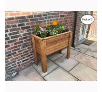 Charles Taylor Multi Pack of 2 - Somerford Deep Root Large Planter - Wood in Light Brown Charles Taylor Light Brown
