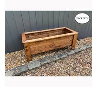 Charles Taylor Multi Pack of 3 - Prestbury Raised Rectangular Extra Large Trough in Light Brown Charles Taylor Light Brown