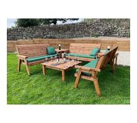 Charles Taylor Nine Seater Balmoral Deluxe Garden Furniture Set - Fully Assembled in Light Brown Charles Taylor Light Brown