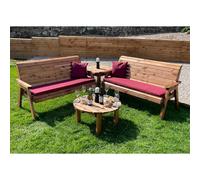 Charles Taylor Six Seater Balmoral Corner Garden Furniture Set - Fully Assembled in Light Brown Charles Taylor Light Brown