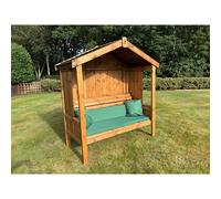 Charles Taylor Three Seater Imperial Arbour - Cushion Included - Fully Assembled in Light Brown Charles Taylor Light Brown