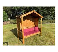 Charles Taylor Three Seater Imperial Arbour - L80 x W183 x H194 cm - Cushion Included in Light Brown Charles Taylor Light Brown