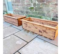 Charles Taylor Trading 2Pc Extra Large Trough - Wood - L47.5 X W109 X H33 Cm - Fully Assembled