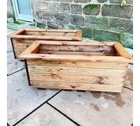 Charles Taylor Trading 2Pc Large Trough - Wood - L41 X W83 X H32.5 Cm - Fully Assembled