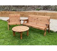 Charles Taylor Trading Angled Grand Chair & Winchester With Round Coffee in Brown Charles Taylor Trading Brown