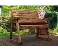 Charles Taylor Trading Bench Rocker With Cushions - W120 X D77 X H102 - Fully Assembled - Burgundy