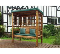 Charles Taylor Trading Bramham Three Seat Arbour - W172 X D82 X H196 Cm - Fully Assembled - Green Cushion And Roof Cover Included