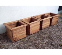 Charles Taylor 4 Piece Large Square Wooden Garden Planter L470xW470xH390mm