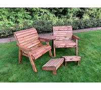Charles Taylor Trading Grand Twin Angled Companion Set with Footstools – Brown