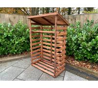 Scandinavian Redwood Garden Log Store by Charles Taylor